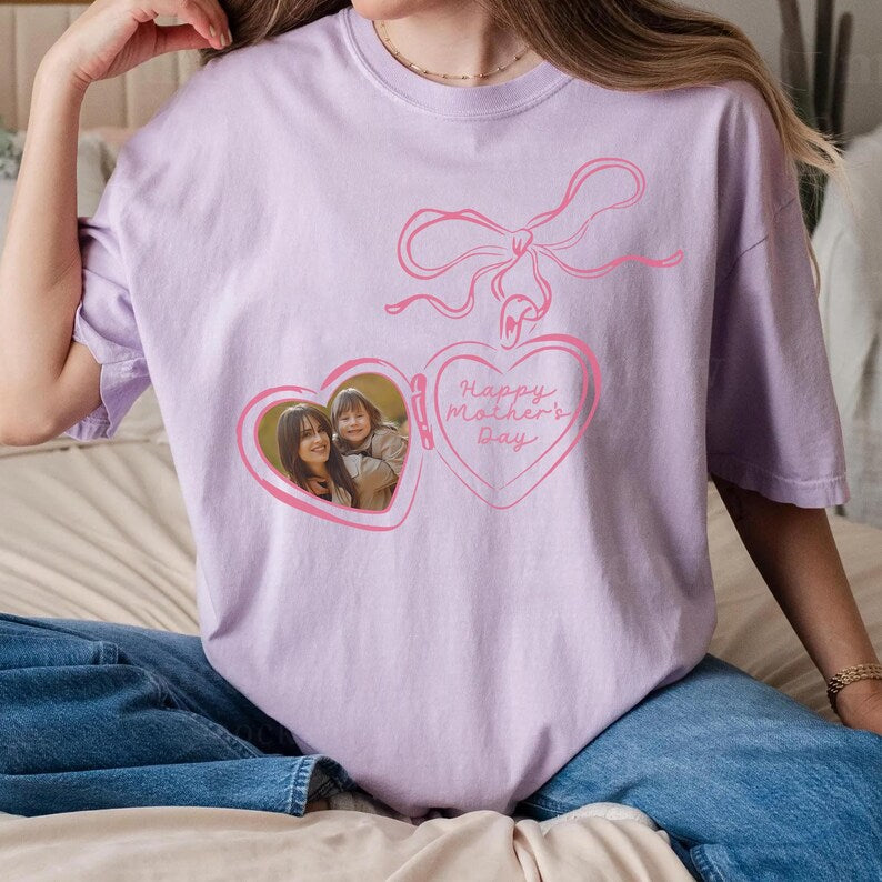 Custom Coquette Mama Photo Shirt,Mother's Day Shirt