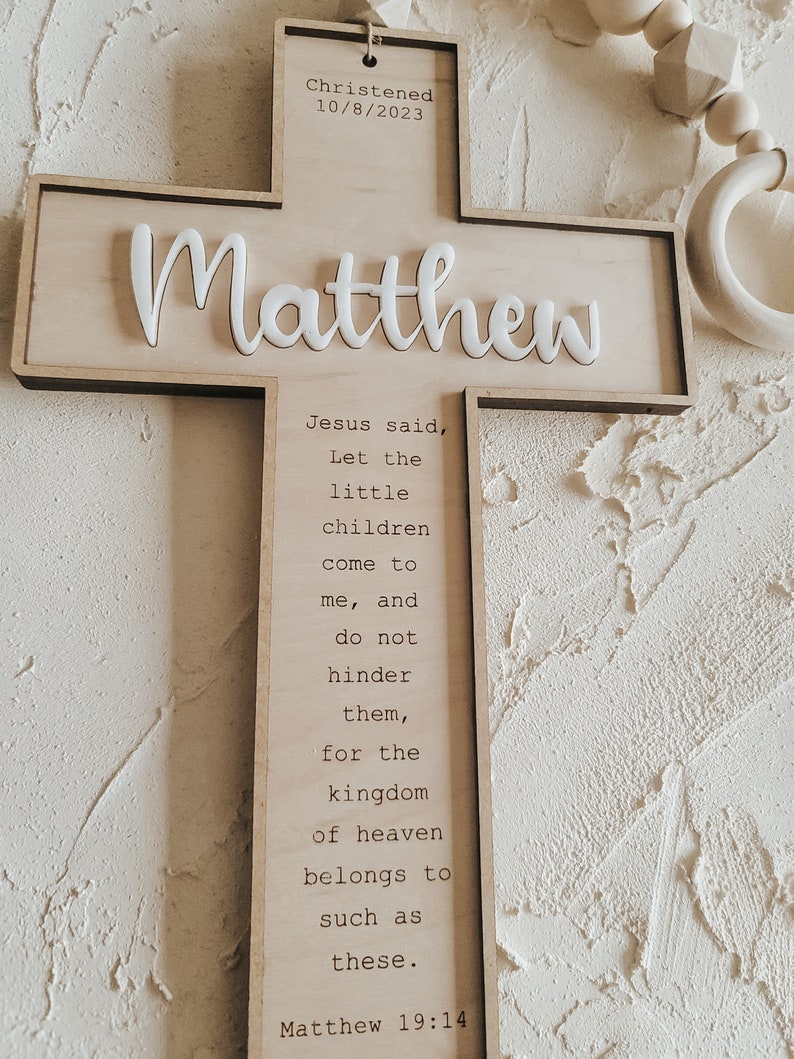 Personalized Baptism Gift, Beaded Wall Cross