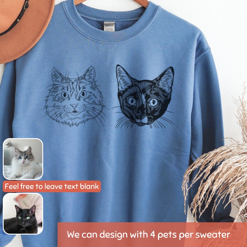 Custom Hand Drawn Pet Portrait Sweatshirt