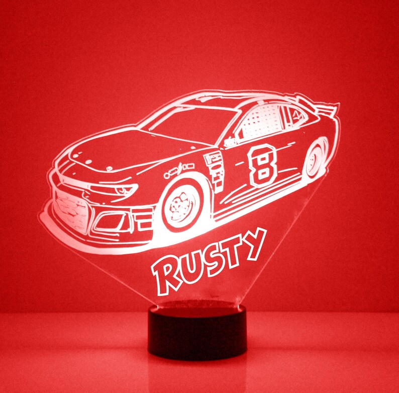 Custom Engraved Racing Fans Light Up Car Photo LED Night Light