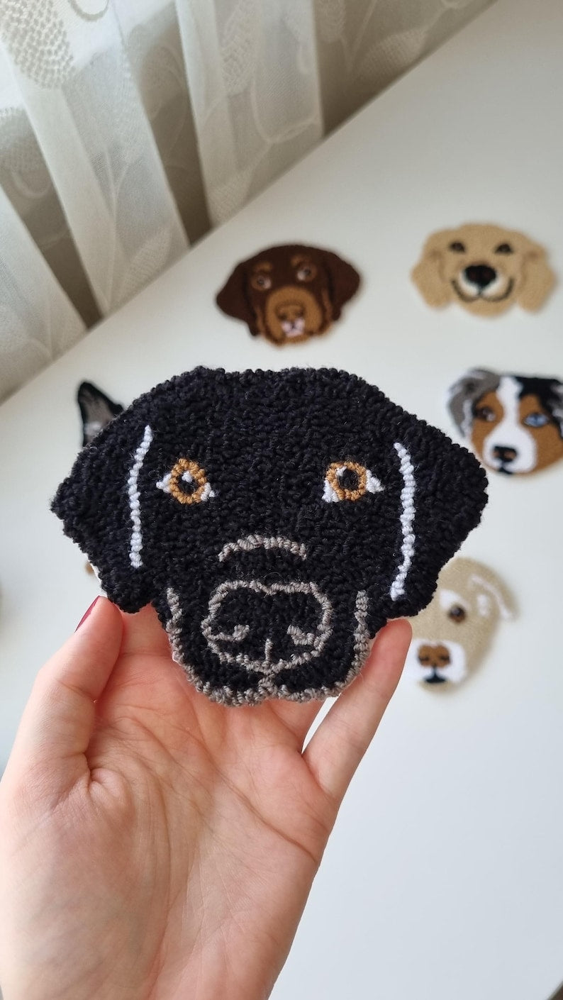 Personalized Pet Portrait Punch Needle Coaster