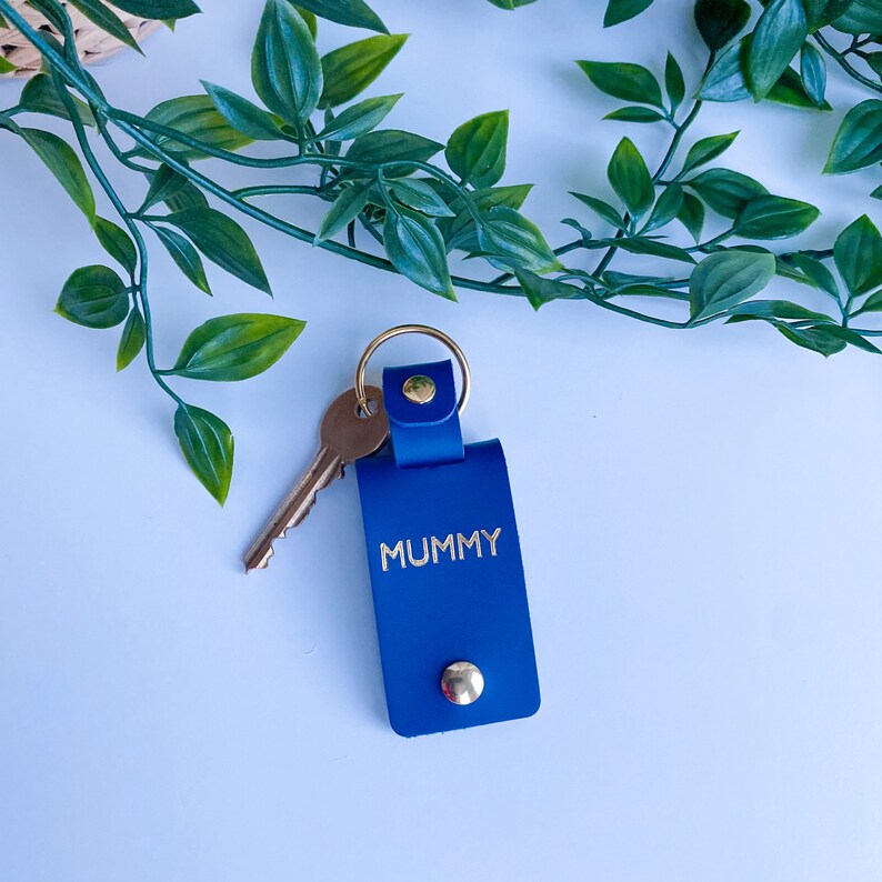 Custom Mummy Photo Keyring,Vegan Leather Photo Keychain