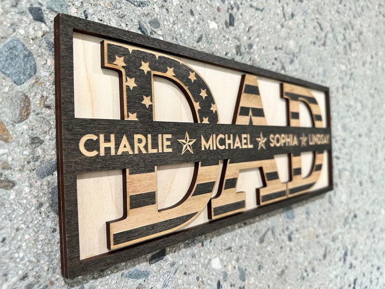 Gifts for Dad Personalized Wood Sign, Custom Dad Sign, Gift to Father