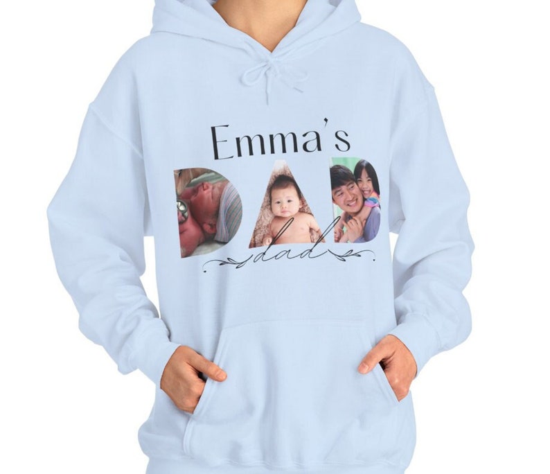 Custom Fathers Day Photo Hoodie Sweatshirt Gift for Dad Present for New Dad Gift