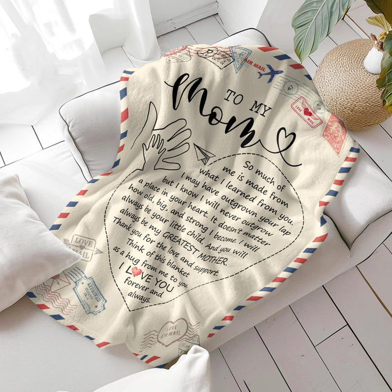 Custom Mom Blanket, Letter to Mom, Mom Gifts from Daughter, Son, Mom Gift