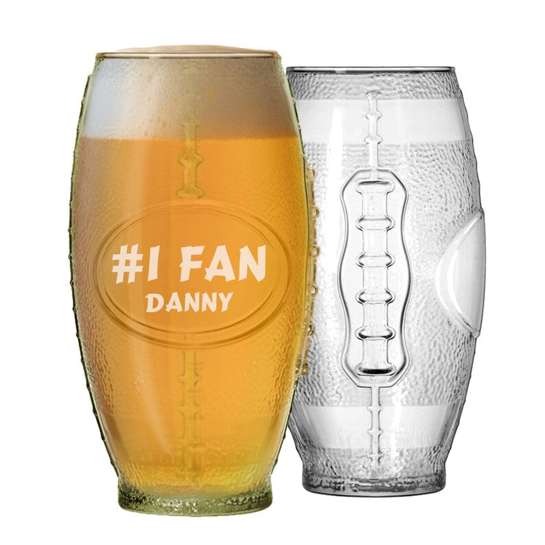 Custom Engraved Football Beer Glass