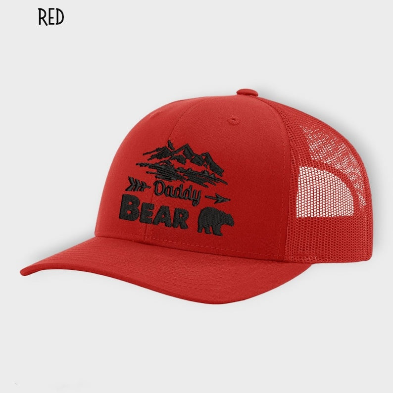 Unique Embroidered Daddy Bear Hat Trucker Hat with Mesh Gift