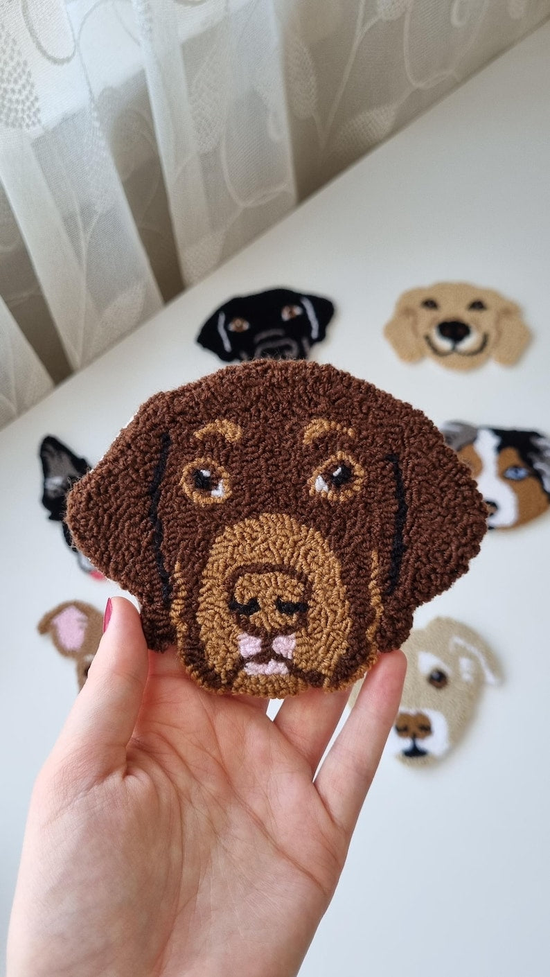 Personalized Pet Portrait Punch Needle Coaster