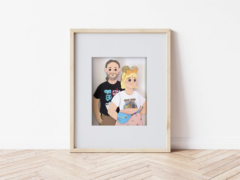 Custom Paper Portrait, Anniversary Gift, Cartoon Portrait