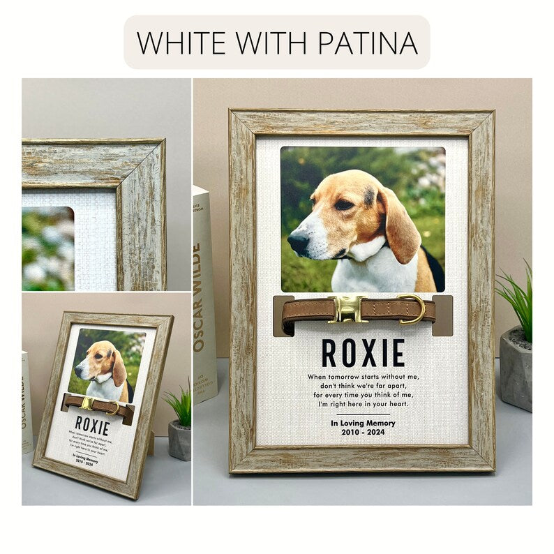 Custom Pet Memorial Collar Standing Frame With Photo