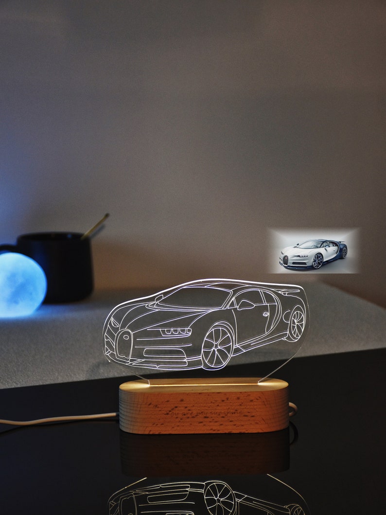 Engrave Sports 3D Photo Car Night Light