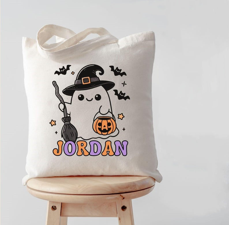 Personalized Trick or Treat Bag Halloween Bag, Halloween Tote for Kids