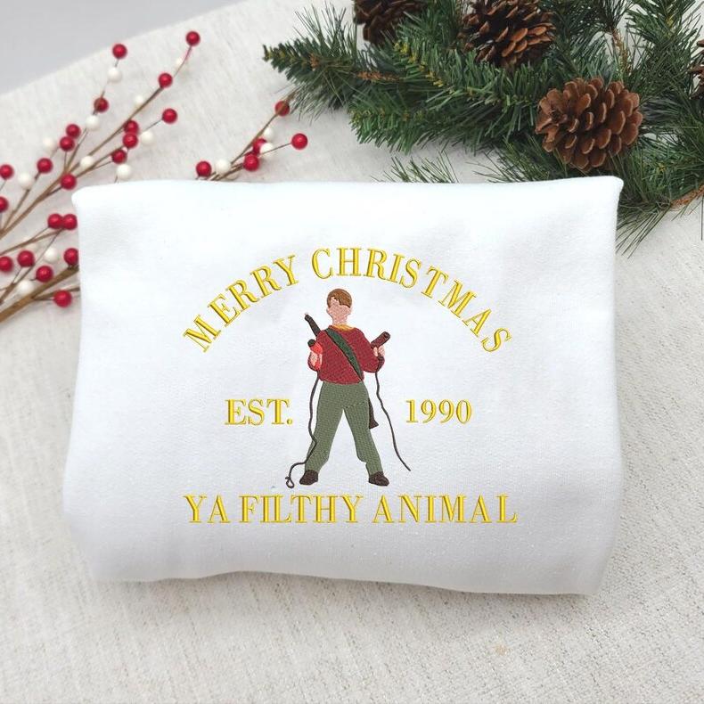 Christmas Holiday Movies Embroidered Sweatshirt