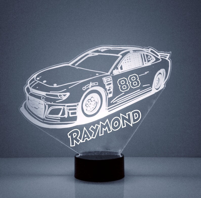 Custom Engraved Racing Fans Light Up Car Photo LED Night Light