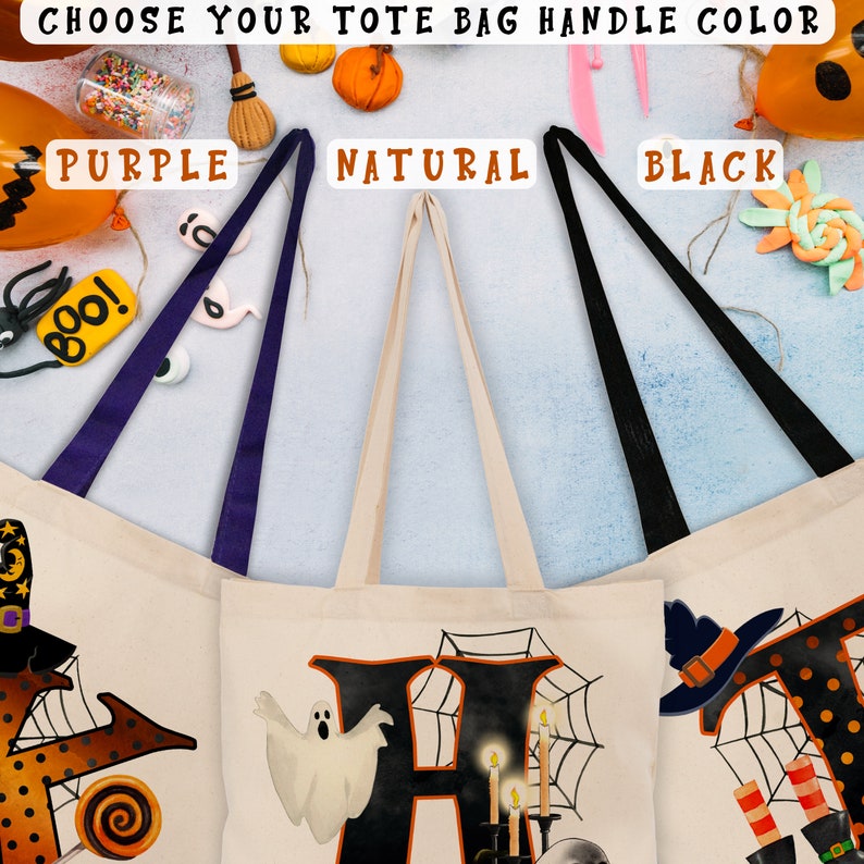 Custom Trick Or Treat Tote Halloween Bag, Candy Tote Bags Halloween Basket