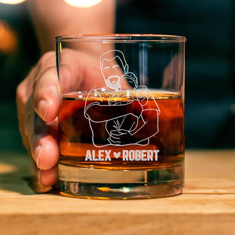 Personalized Photo Outline Whiskey Glass