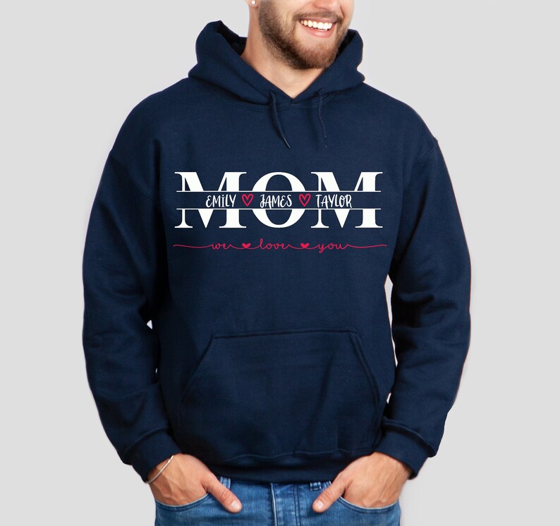 Custom Mom Hoodie With Kid's Names,Unisex Hoodie,Mother’s Day Gift