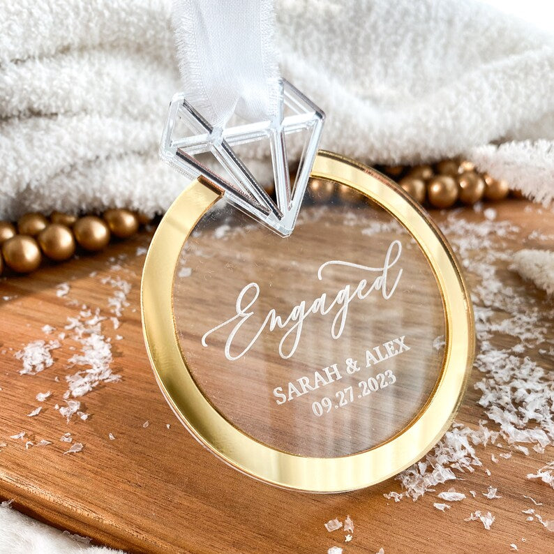 First Christmas Engaged Ornament - Celebrate Your Love with a Cherished Keepsake