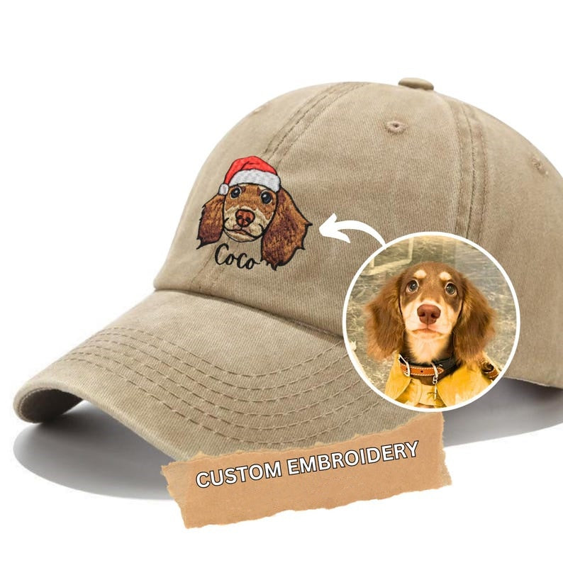 Custom Embroidered Pet Portrait Baseball Hat