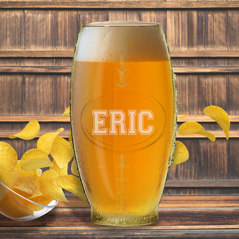 Custom Engraved Football Beer Glass