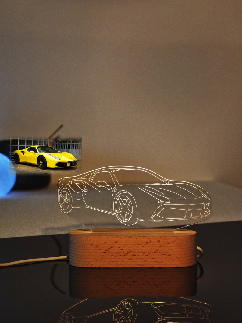 Engrave Sports 3D Photo Car Night Light