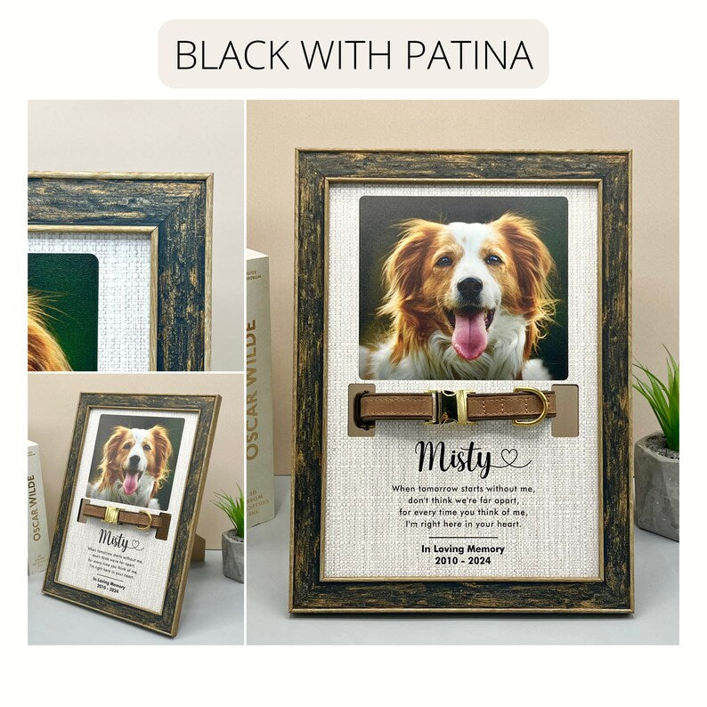 Custom Pet Memorial Collar Standing Frame With Photo