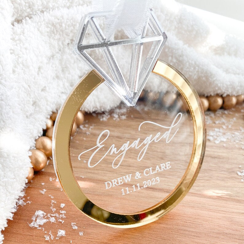 First Christmas Engaged Ornament - Celebrate Your Love with a Cherished Keepsake