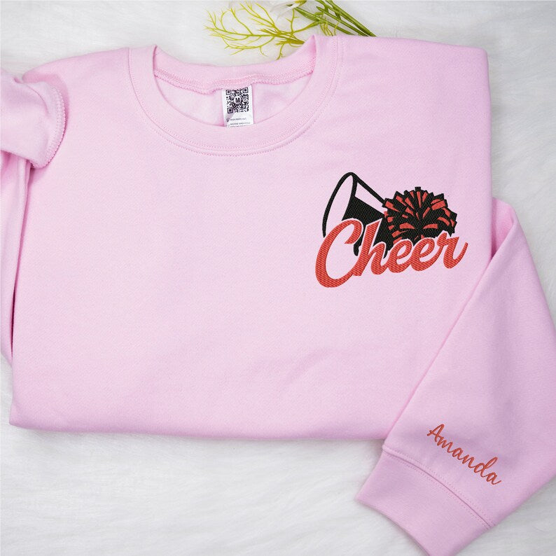 Personalized Embroidery Cheer Sweatshirt, Cheer Competition Outfit