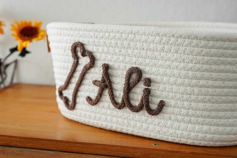 Custom Pet Toy Baseket, Personalized Puppy Basket, Pet Name Gift Toy