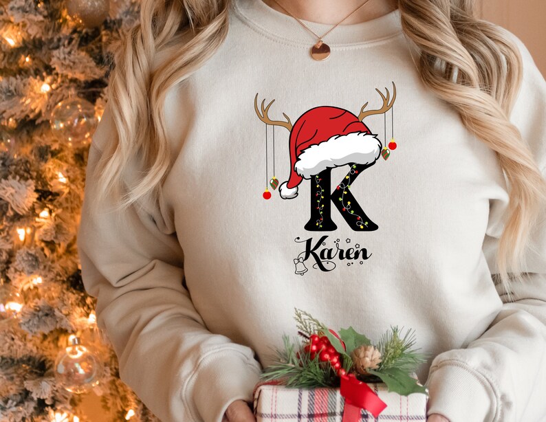 Personalized Monogrammed Family Christmas Name Sweatshirt