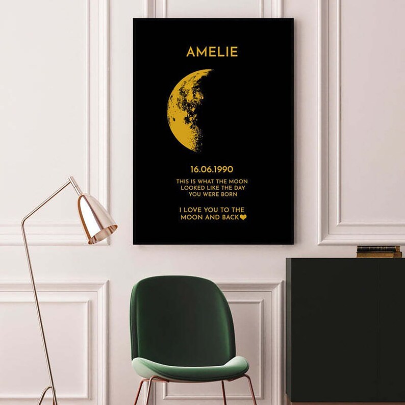 Custom for Dad Art Frame/REAL MOON PHASE Father's Day Gift