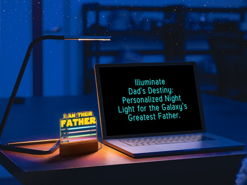 I Am Their Father, Fathers Day Gifts, Personalized Gifts for Dad, Night Light w/ Kids Names