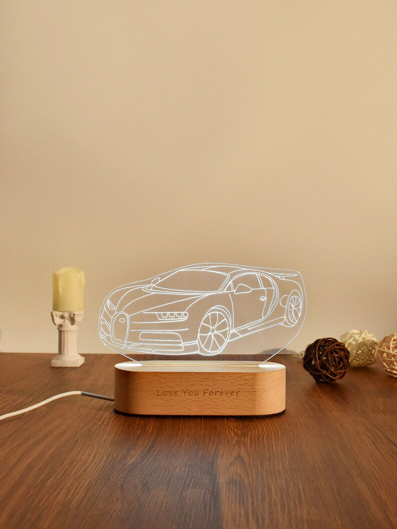 Custom 3D Car Photo Acrylic LED Night Light