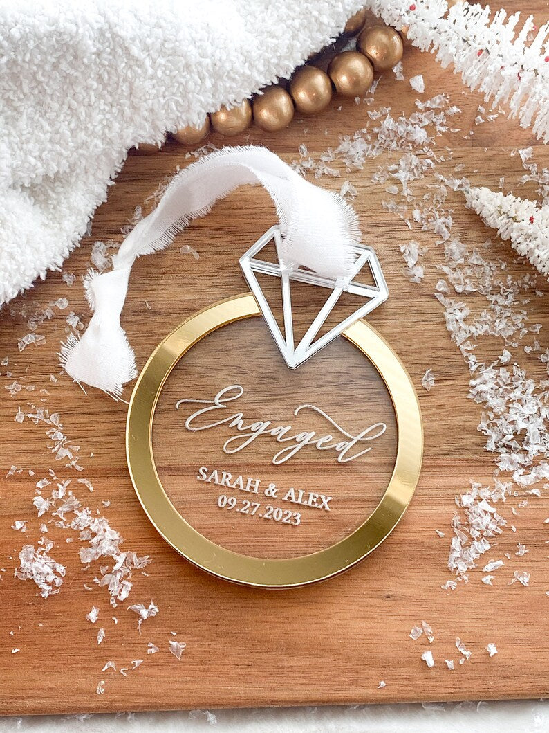 First Christmas Engaged Ornament - Celebrate Your Love with a Cherished Keepsake