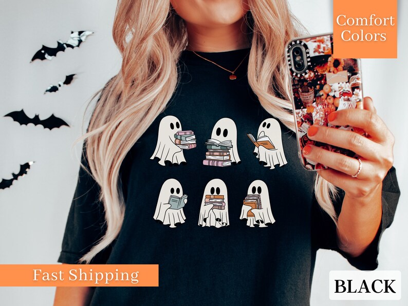 Teacher Halloween Shirts, Trick or Read, Halloween Ghost Shirts