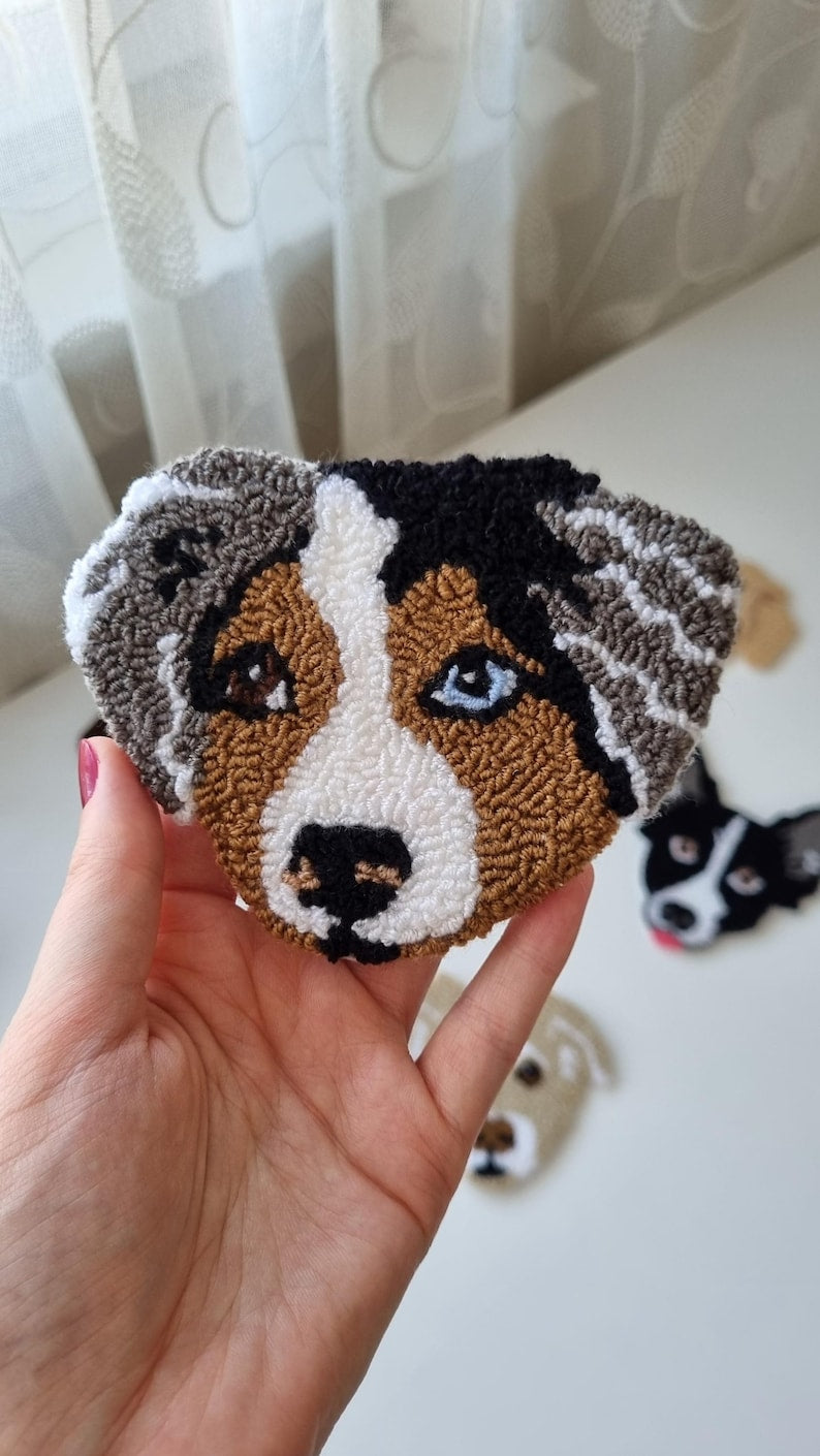 Personalized Pet Portrait Punch Needle Coaster