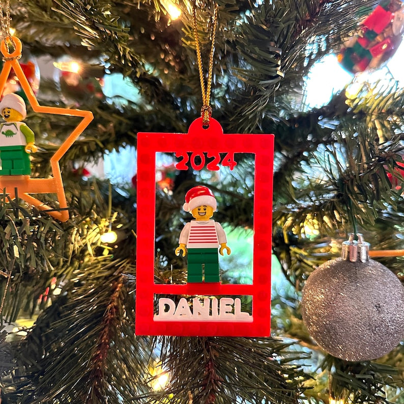 Custom Brick Minifigure Holder Ornament