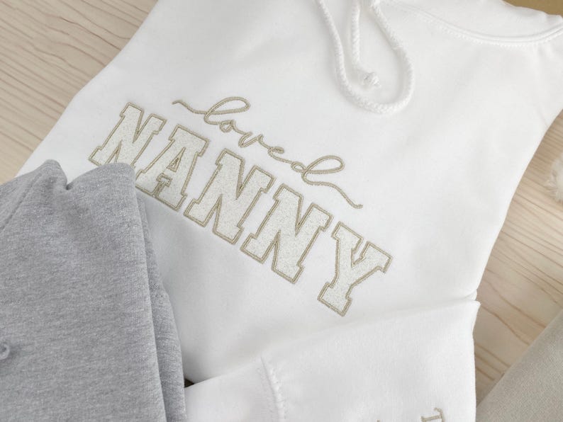 Custom Embroidered Mama Sweatshirt with Child's Name on Sleeve, Personalized Mom Shirt