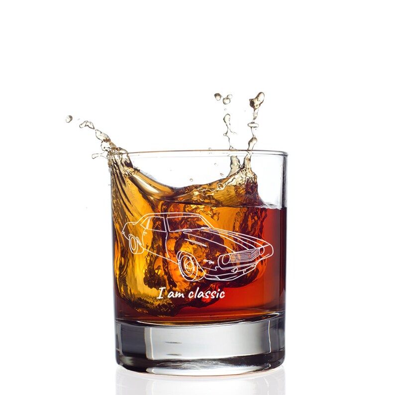 Custom Photo Car Line Art Whiskey Glass