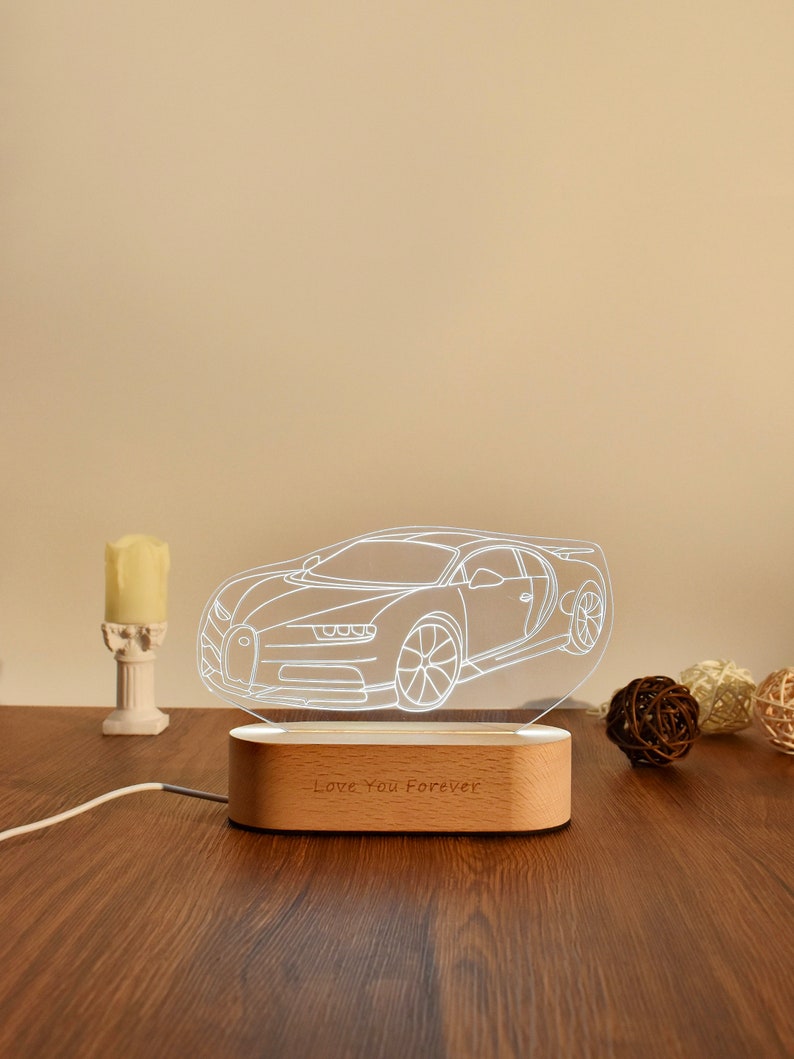 Custom 3D Car Sketch Night Light, Acrylic LED Night Light