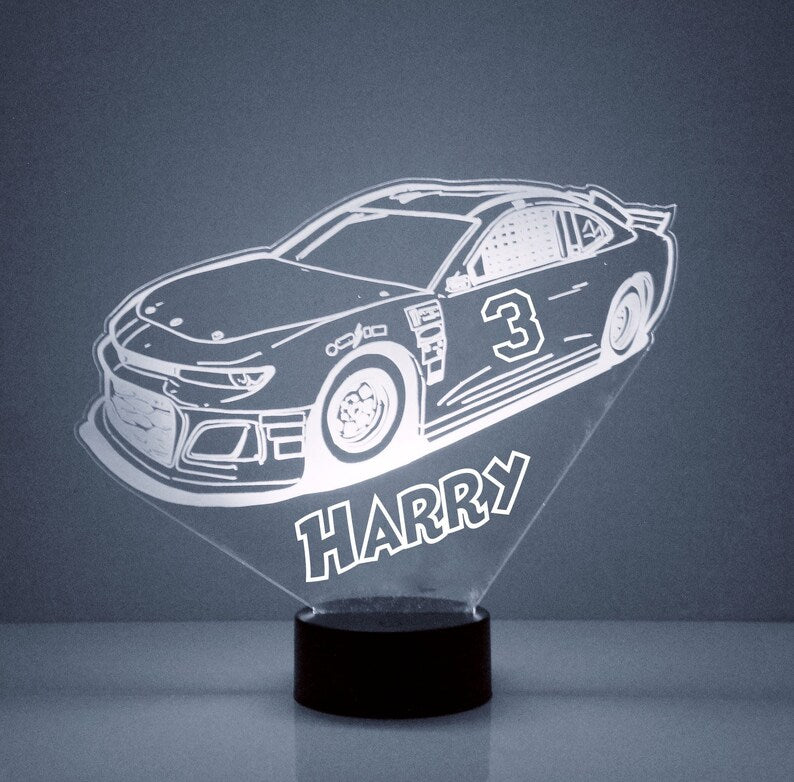 Custom Engraved Racing Fans Light Up Car Photo LED Night Light