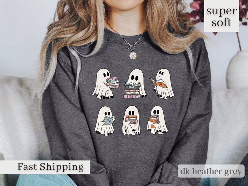 Teacher Halloween Shirts, Ghost Shirts, Read More Books Funny Halloween