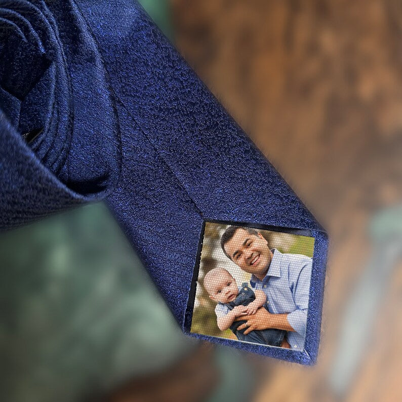 Photo Tie,Wedding gift for dad,Tie patch customizable for everything.