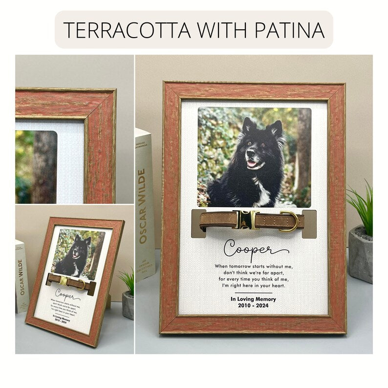 Custom Pet Memorial Collar Standing Frame With Photo