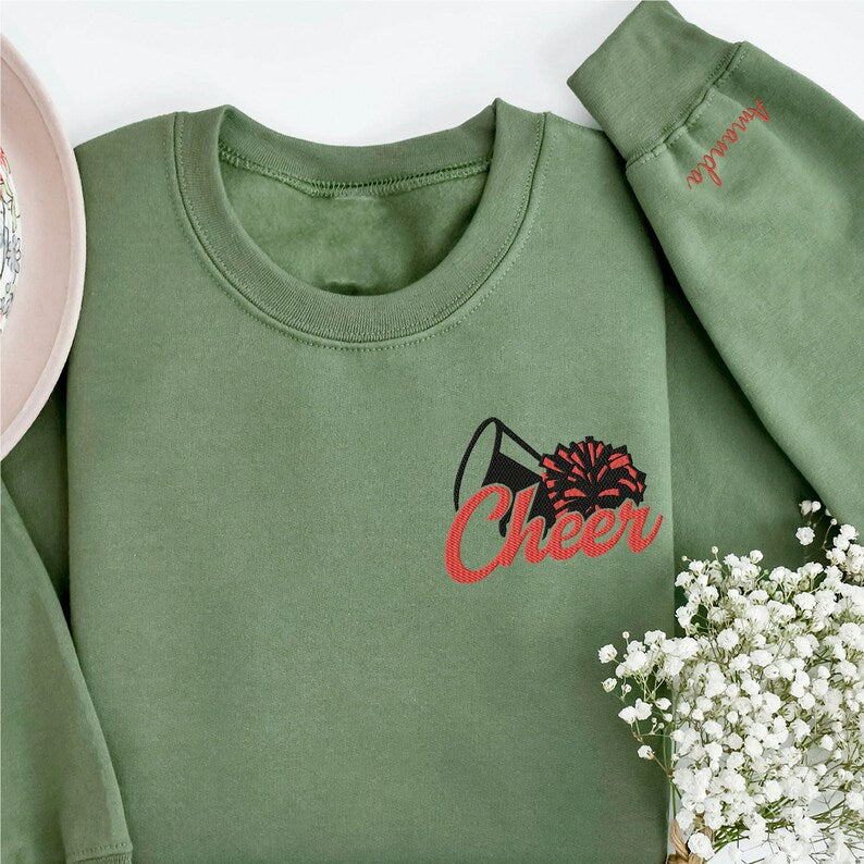 Personalized Embroidery Cheer Sweatshirt, Cheer Competition Outfit