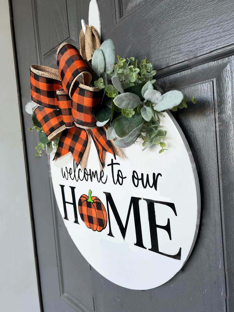 Welcome To Our Home 3D Fall Front Door Decor