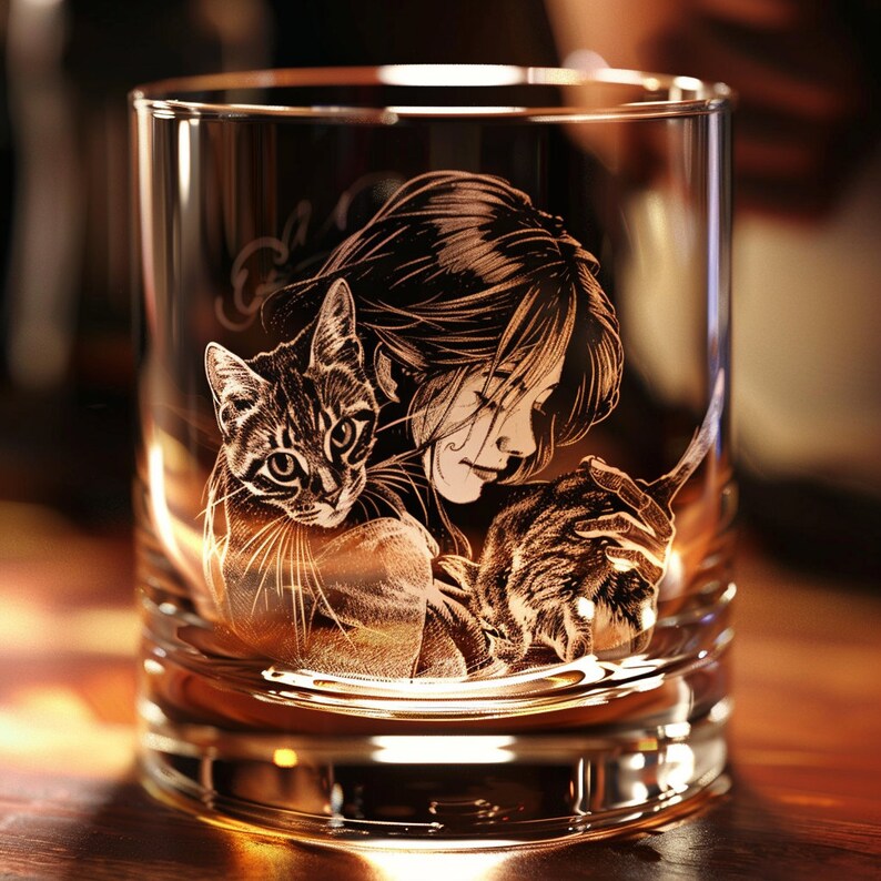 Custom Engraving Photo on Whiskey Glass