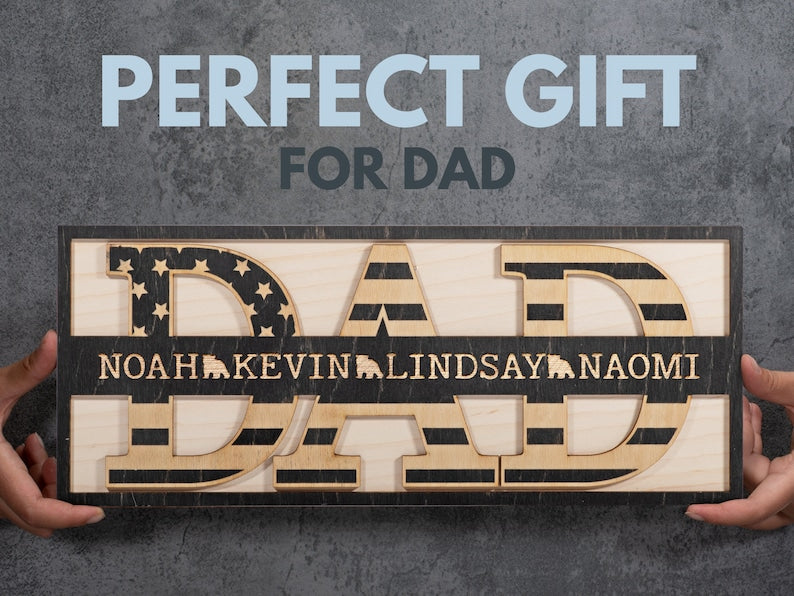 Gifts for Dad Personalized Wood Sign, Custom Dad Sign, Gift to Father