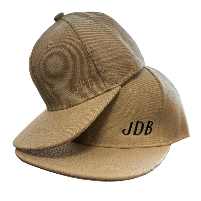 Matching Father/Son Flat-Billed Hats with Custom Initials Personalization (2 hats)【Free Shipping】
