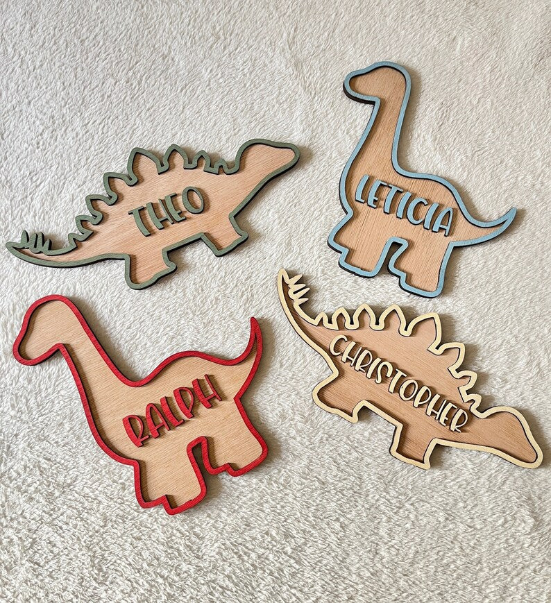 Personalised Dinosaur Door Sign Name Letter